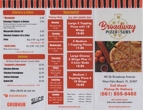 Broadway Pizza Menu & Price, Contact, Address Near me